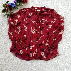 Kate Spade Blouse Shirt Women's Large Red